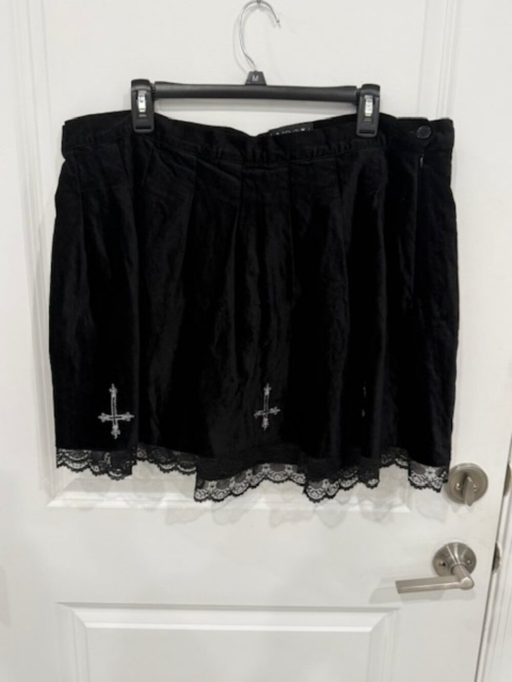 Dolls Kill Widow Black Cross Gothic Skirt